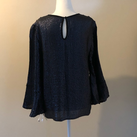 NWT Trouve Sequence Metallic Blouse M - Picture 9 of 10